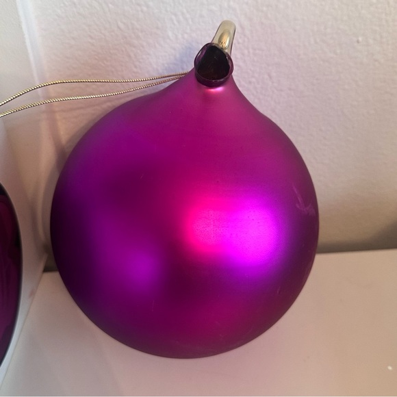 VTG DEPARTMENT 56 MERCURY FUCHSIA PINK GLASS 150MM BALL ORNAMENT W/BOX Large - Picture 12 of 15